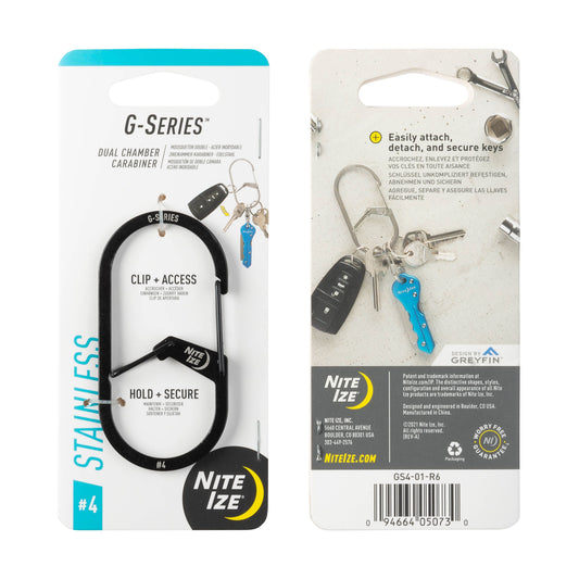 Nite Ize G-Series Dual Chamber Carabiner #4 (Black) GS4-01-R6