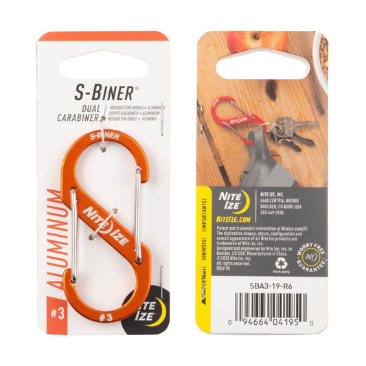 Nite Ize S-Biner Dual-Biner Aluminium #3 (Orange) SBA3-19-R6